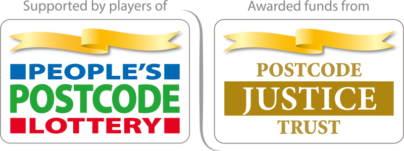 People's postcode lottery and Postcode justice trust logos