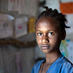 Eyerus, 12, attends a child friendly space in Ethiopia every day