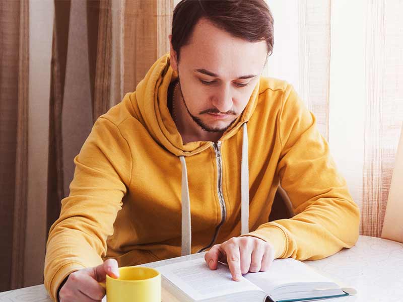 Man reading a book