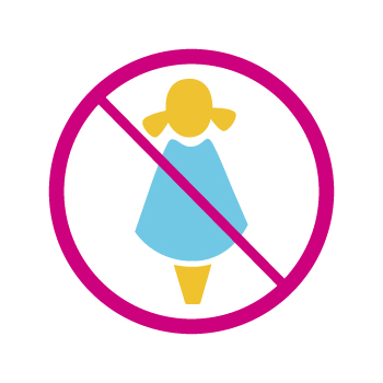 Image of a girl in a 'stop' sign