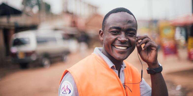 Eric promotes gender equality among his motorcycle taxi community in Uganda.