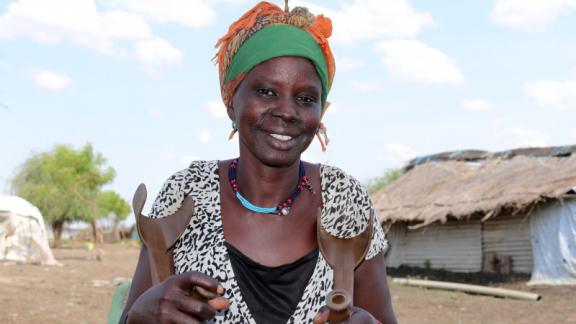 Ngaidok, 30, was married at 15 and now campaigns against child marriage in South Sudan