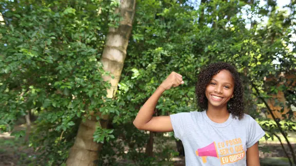 Cássia from Brazil joined Plan International UK’s Leaders of Change project where she learnt how gender inequalities affect the lives of girls and boys