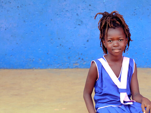 “I now eat every lunchtime at school,” says 10-year-old Isha from Sierra Leone.