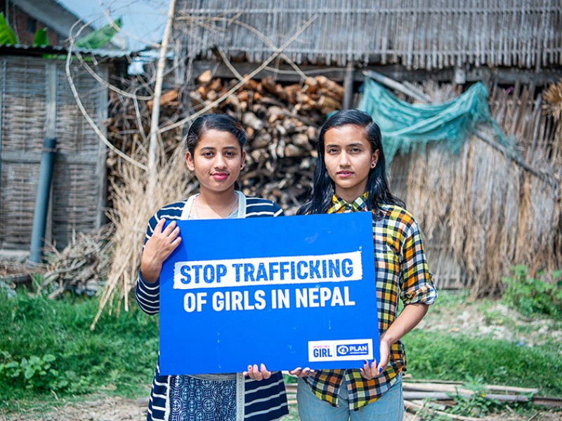 Youth advocates Sarita and Sabina are standing with young people in Nepal to demand an end to trafficking