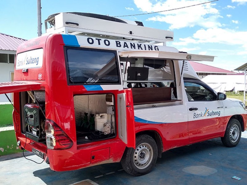A mobile bank in Indonesia