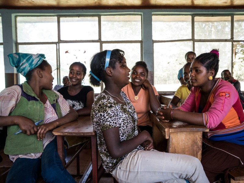 Girls gather to talk about FGM as part of the Uncut Girls Club in Ethiopia