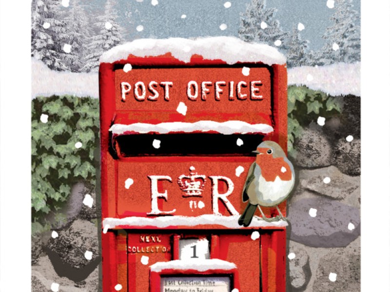 Robin on a post box