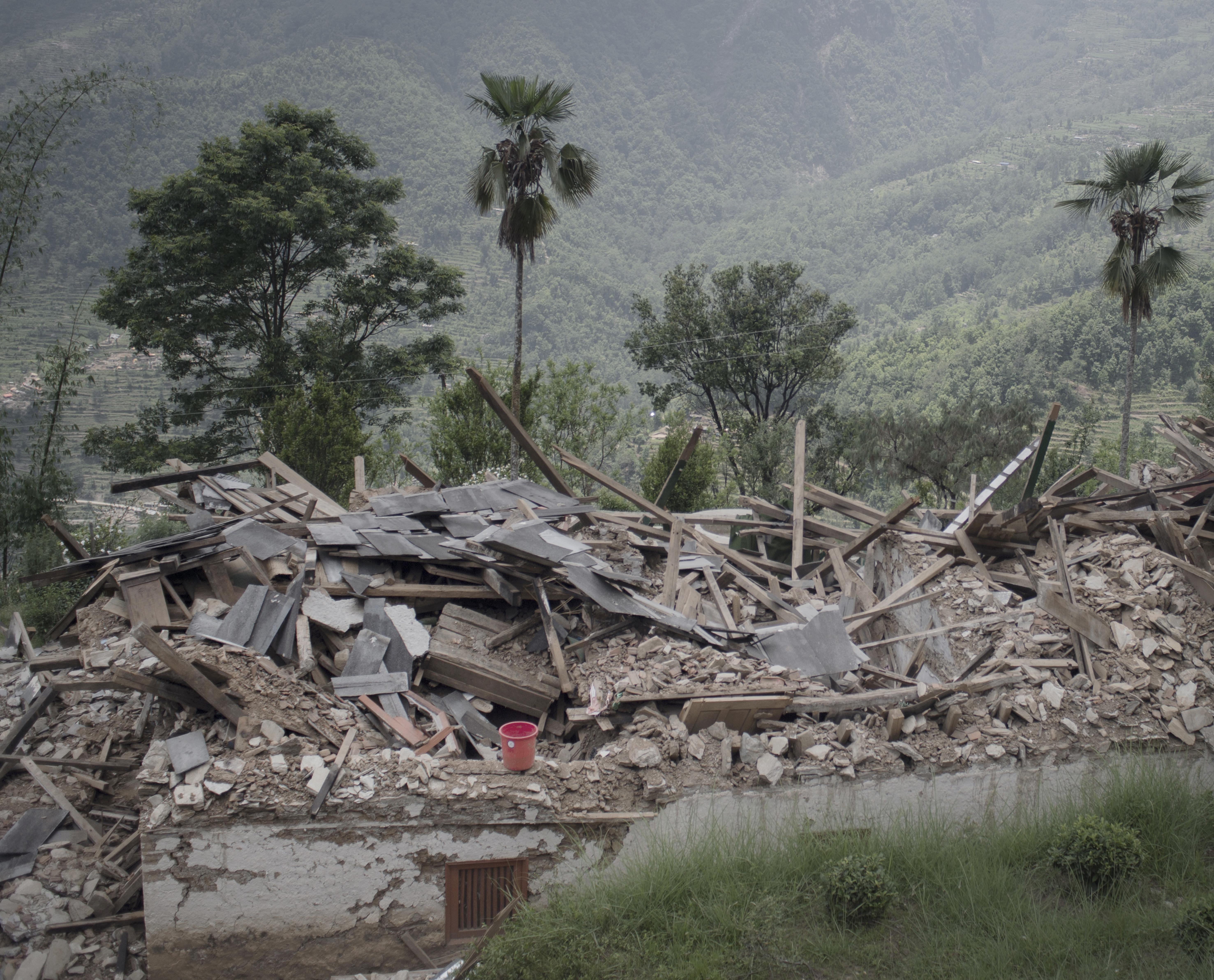 A school destroyed by the Nepal earthquake 