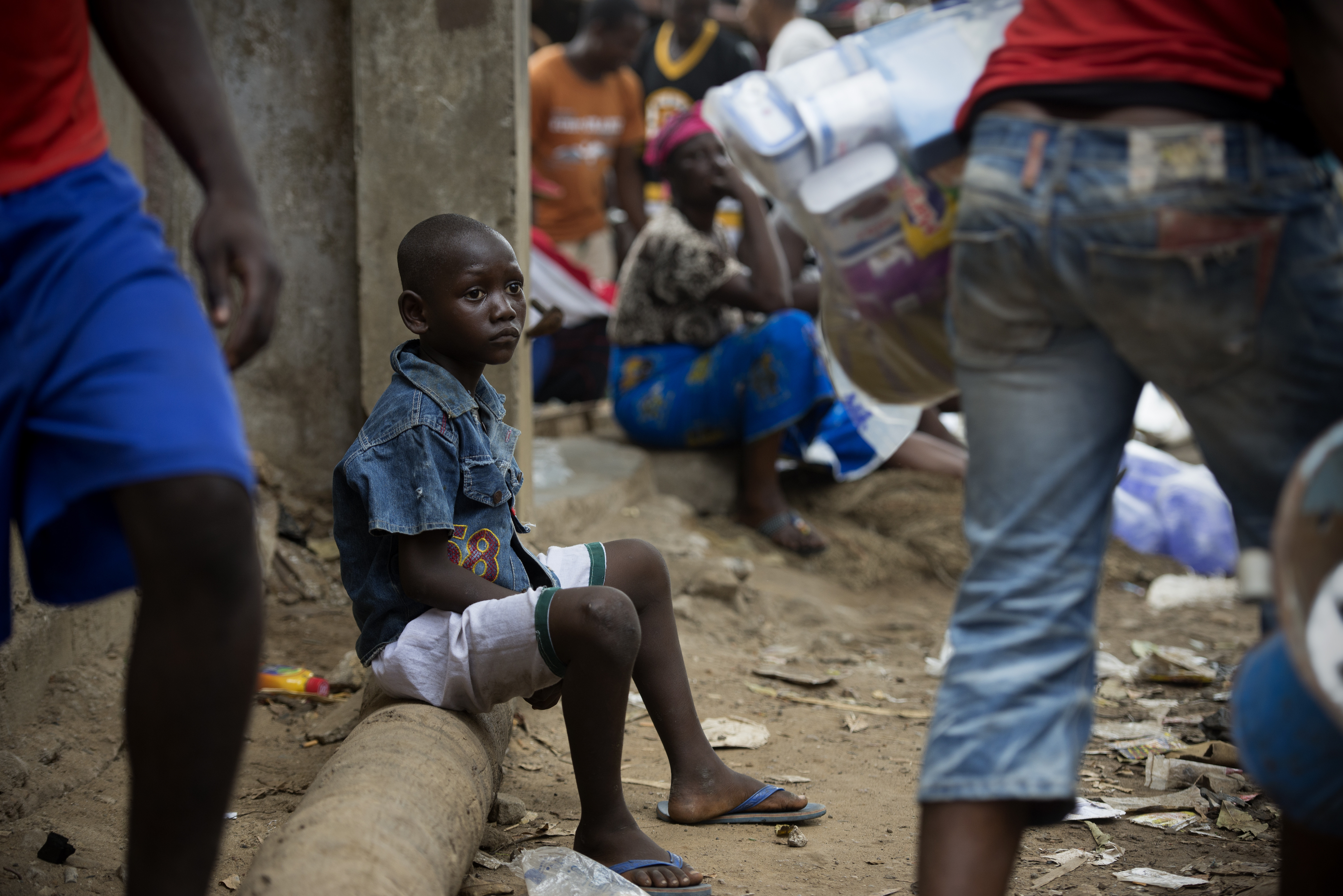 Boy in quarantined community in Freetown