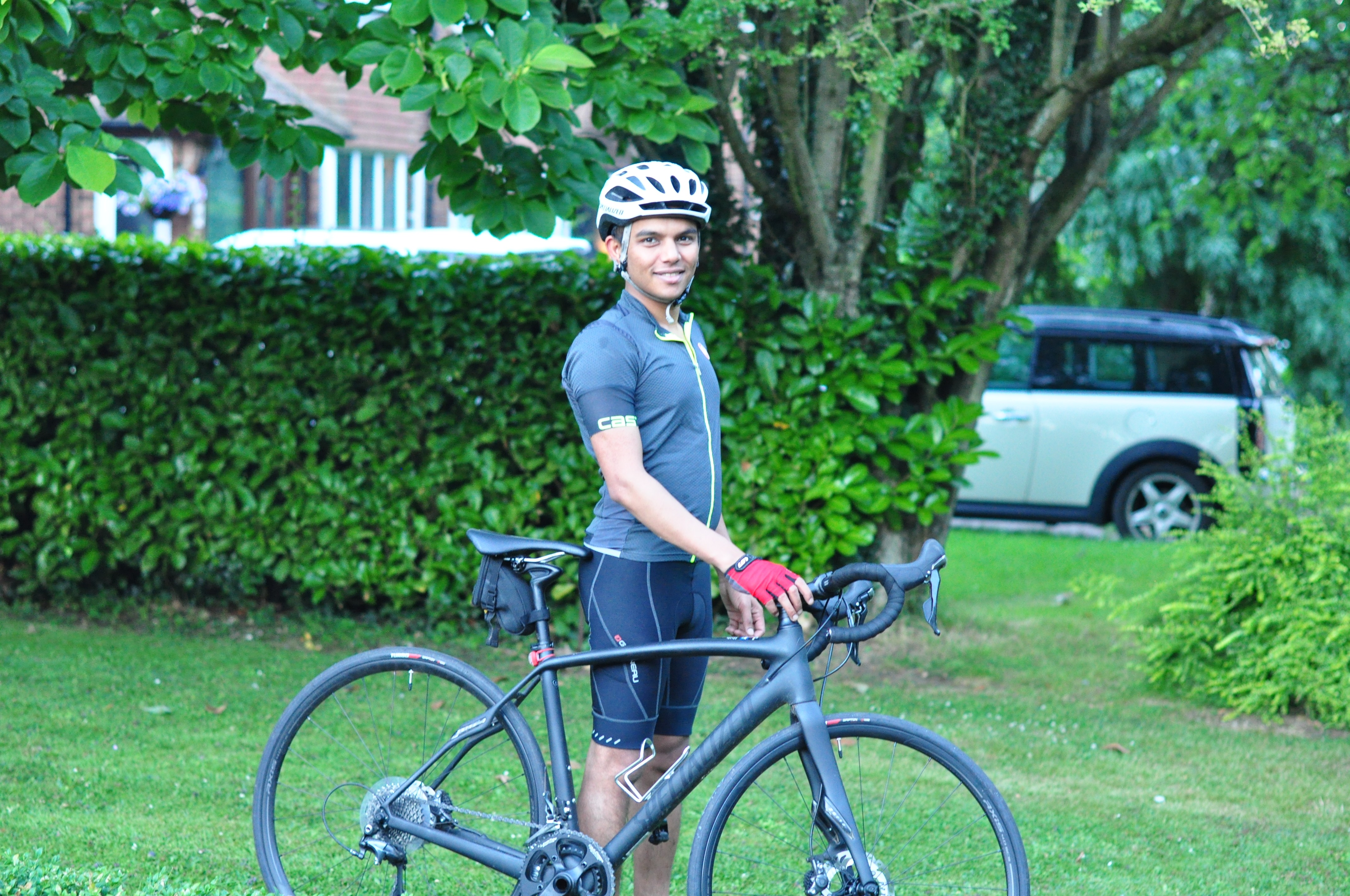Abhishek training for the ride london surrey 2016 race