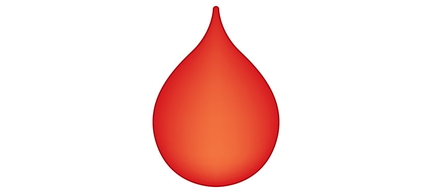 Design of a plain blood drop emoji
