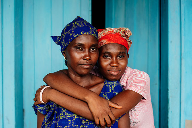 Zainab and her mum in Sierra Leone