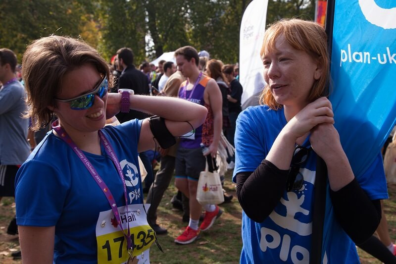 Britta and Laura at the finish of the Royal Parks Half
