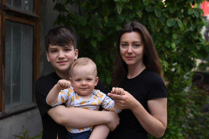A family settling in to their new life in Moldova