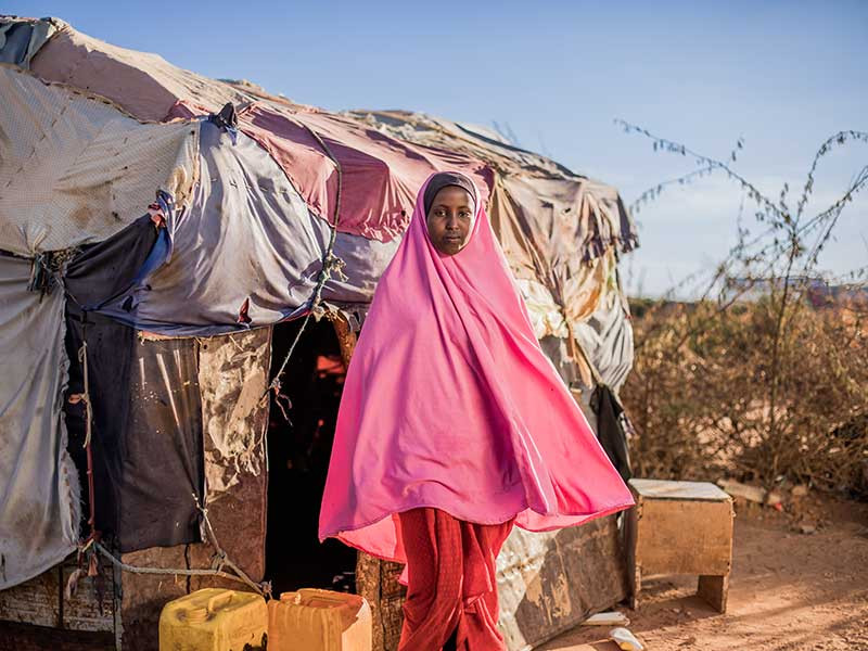 Fleeing due to hunger in Somalia