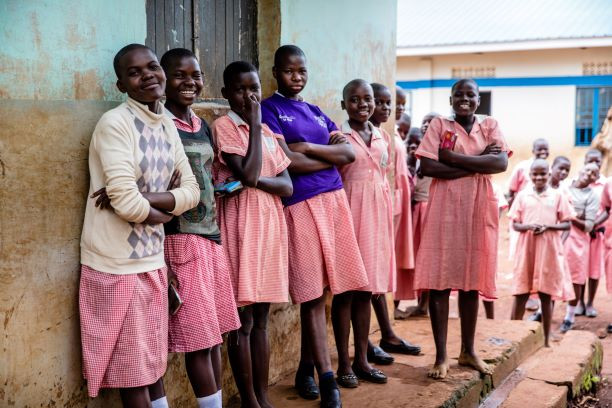 A group of adolescent girls at school supported by Plan International in Uganda