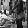 Ghana-Hamdiya hangs the familys washing