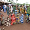 Mum's gather in a Cameroon refugee camp