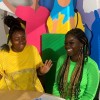 Dinah interviewing Clara Amfo on International Day of the Girl