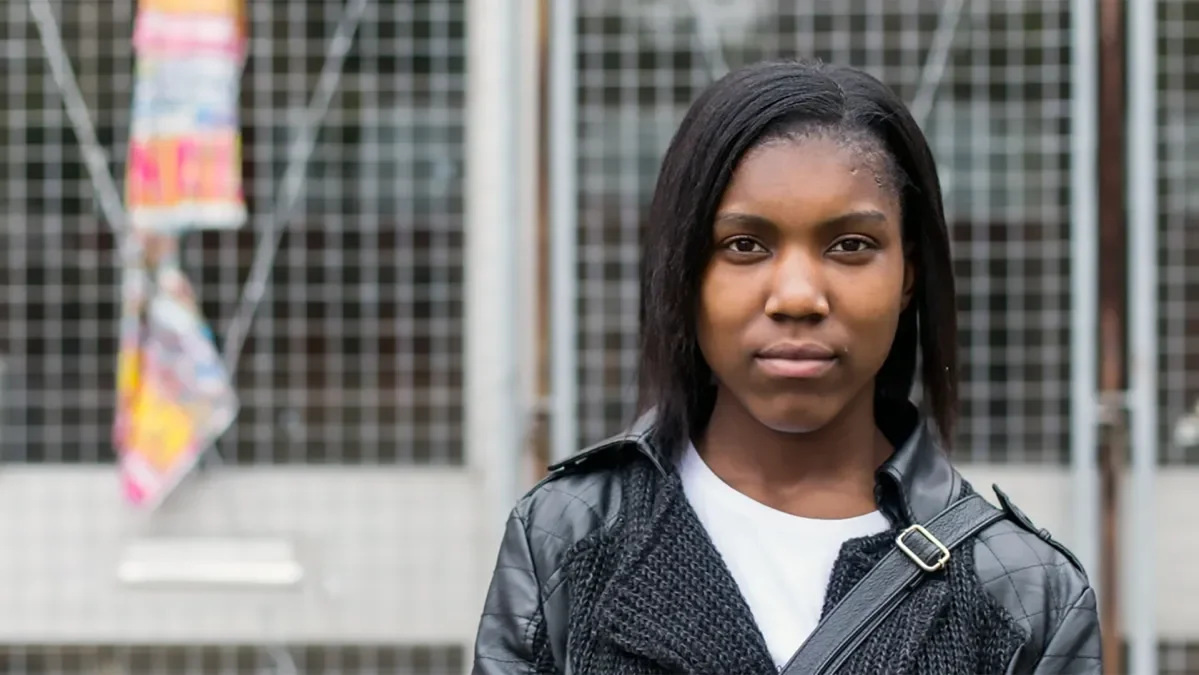 A girls looking straight