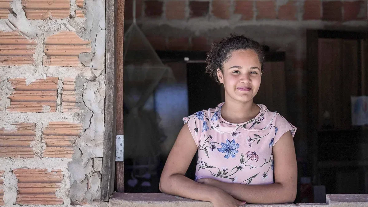 A girl looking from the window