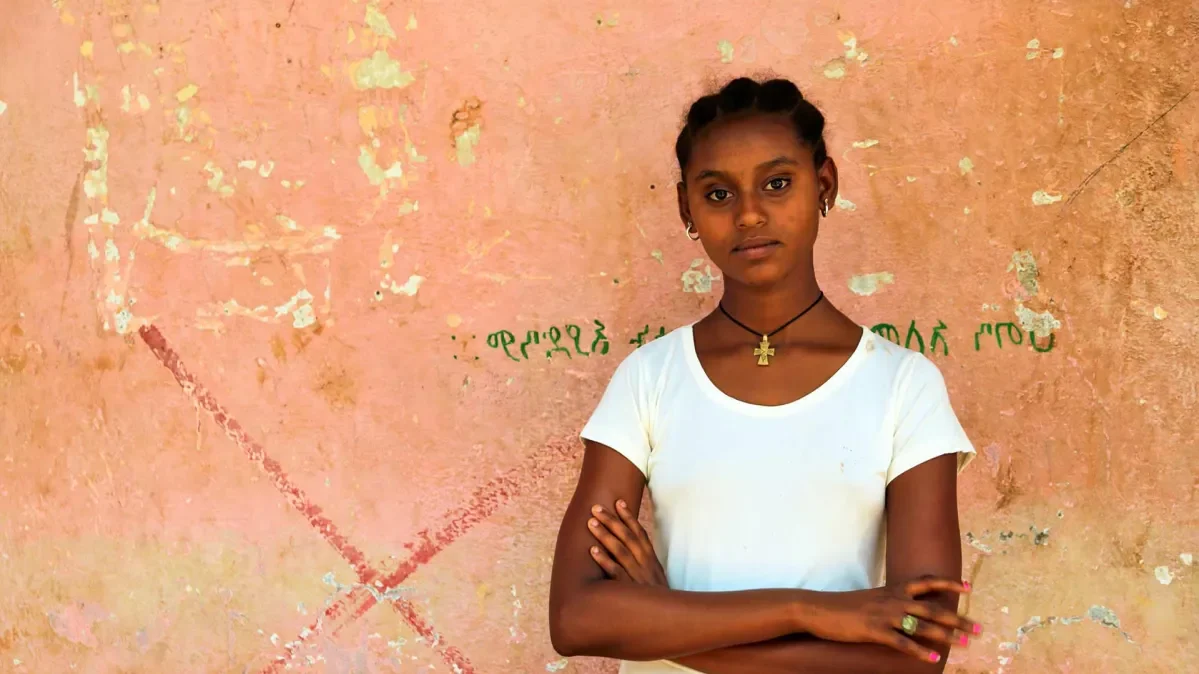 Worke, 14, lives in a displacement camp in Ethiopia