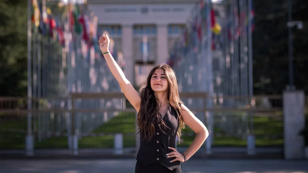 Lynne, 18, raised her concerns about girls' rights and climate change at the United Nations.