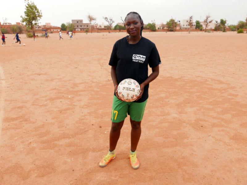 ernadette, 23, coaches a girl's and women's football team in Mali