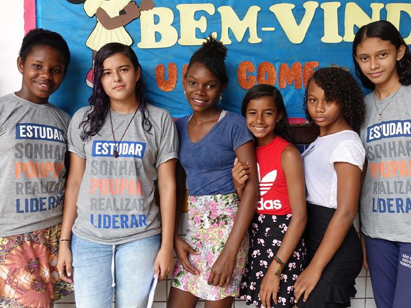 “Here I learned to chase my dreams," says Karoline, second from left. "If I manage to work and save then I will be able to go to university and study law, medicine or become a policewoman."