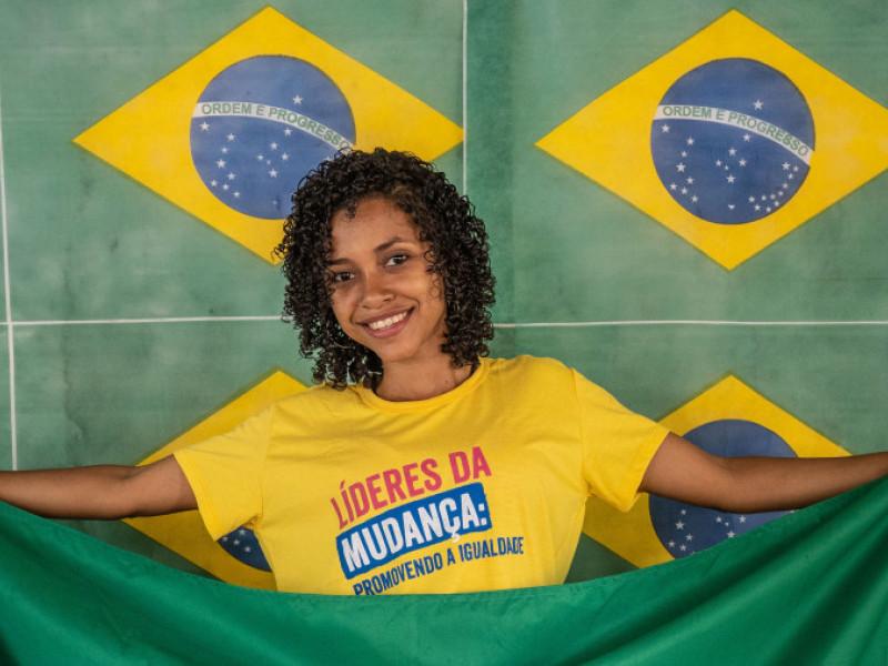 Yara, 19, is part of Champions of Change in Brazil. Supported by DAZN and Stats Perform, the project supports girls and boys to challenge harmful stereotypes and expectations of beauty.