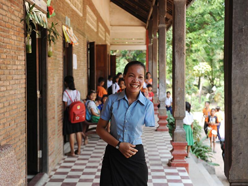Tort is a graduate from our child sponsorship programme in Cambodia. Photo credit: Plan International / Stephan Rumpf
