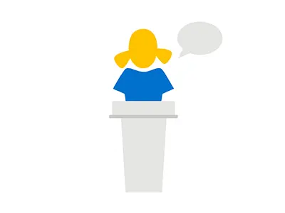 Speaker girl illustration