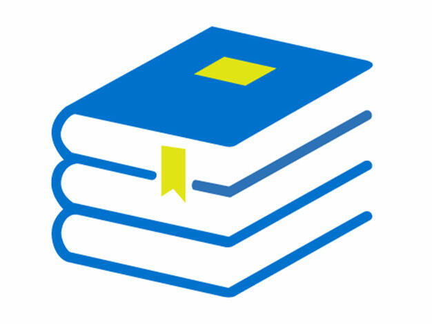 Illustration of 3 blue stacked textbooks