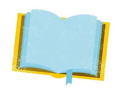 All illustration of an open book.