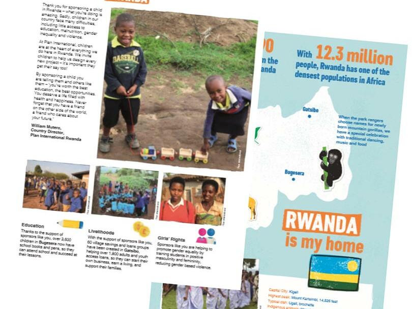 A picture of the update documents a sponsor receives about a child's progress