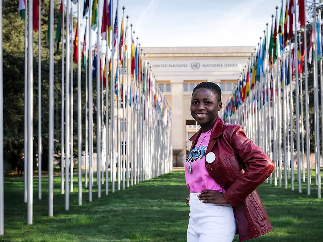 13-year-old Marie-Reine from Togo attended the Human Rights Council's 55th session to mark Children's Rights Day and advocate for children’s right to health, education and protection