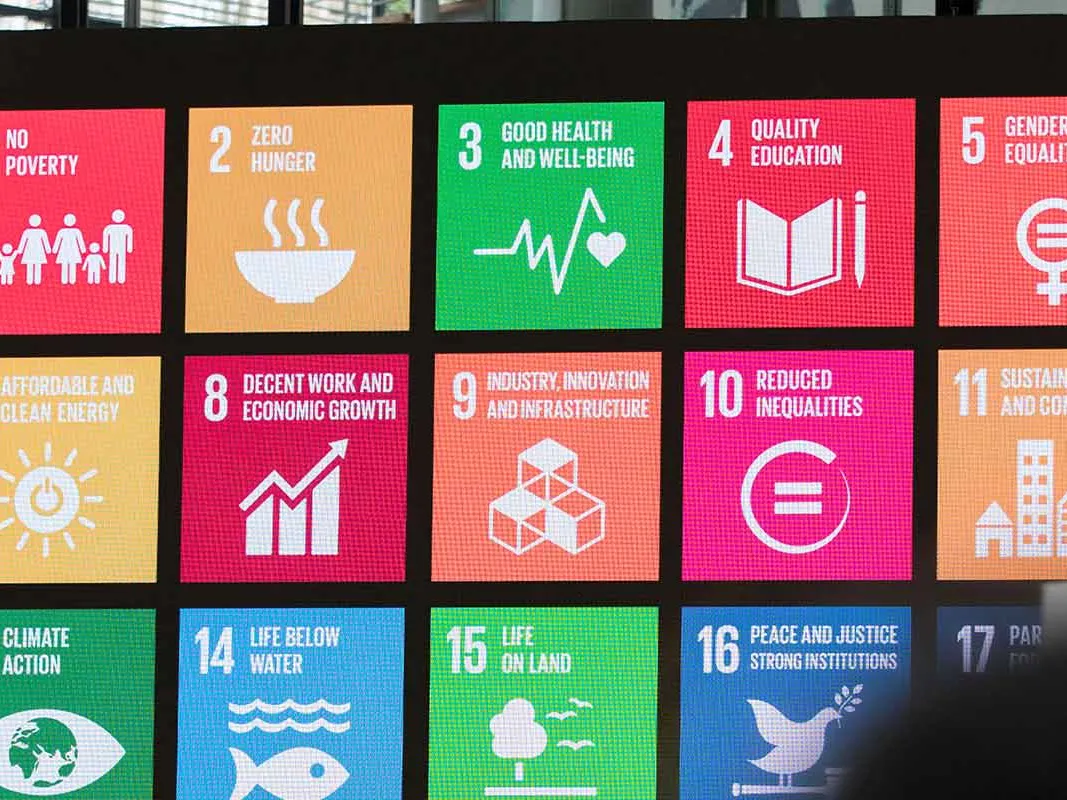 The Global Goals displayed at the Global Festival of Ideas for Sustainable Development