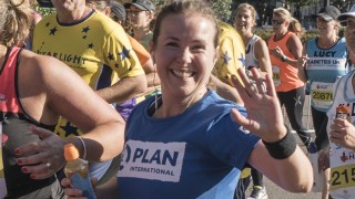 Jess running the Royal Parks Half marathon for Plan International UK